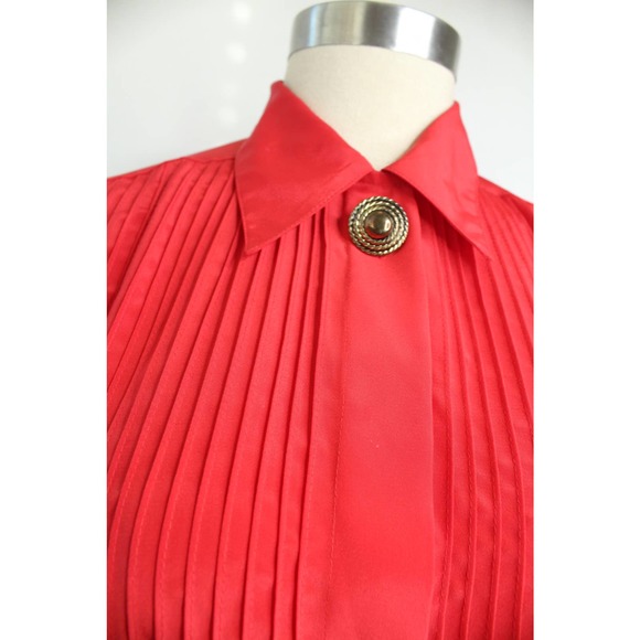 Vintage 80s/90s Penbrooke Lane Pin-tucked Button-down Shirt - Picture 5 of 12